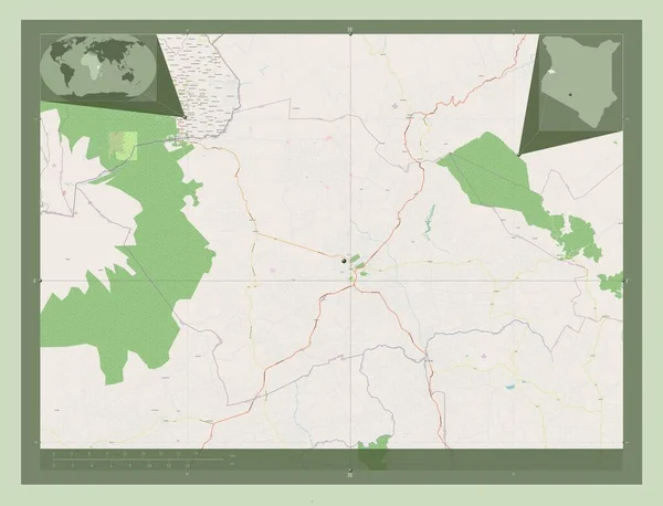 Trans Nzoia Contea Del Kenya Mappa Stradale Aperta Località Delle — Foto Stock