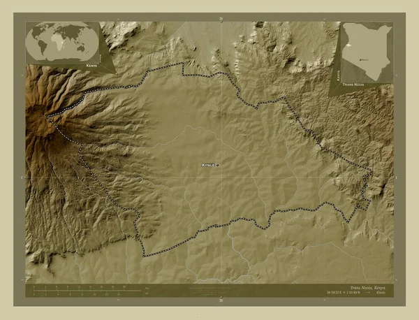 Trans Nzoia Condado Kenia Mapa Elevación Coloreado Estilo Wiki Con —  Fotos de Stock