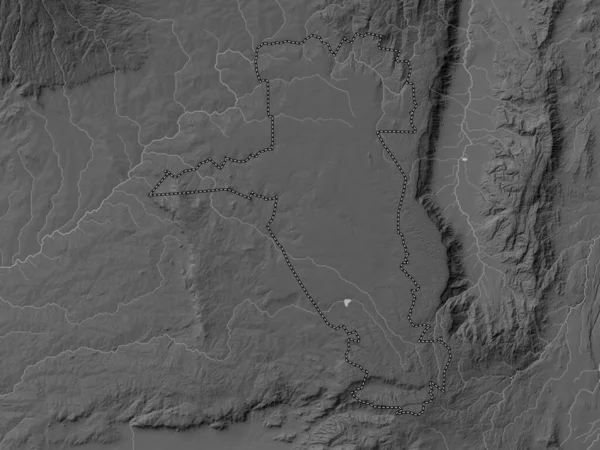 Uasin Gishu Επαρχία Κένυα Υψόμετρο Γκρι Χάρτη Λίμνες Και Ποτάμια — Φωτογραφία Αρχείου
