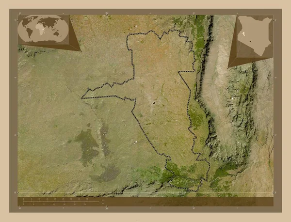 Уасін Гішу Графство Кенія Супутникова Карта Низькою Роздільною Здатністю Розташування — стокове фото