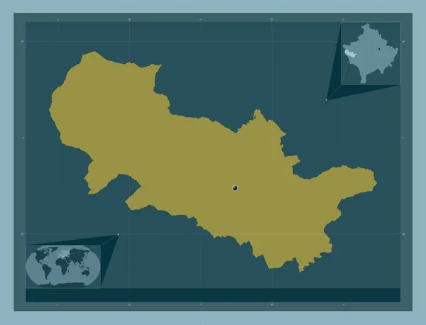 Decan Obec Kosovo Pevný Barevný Tvar Pomocné Mapy Polohy Rohu — Stock fotografie