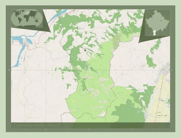 Dragash Gemeente Kosovo Open Plattegrond Locaties Van Grote Steden Van — Stockfoto