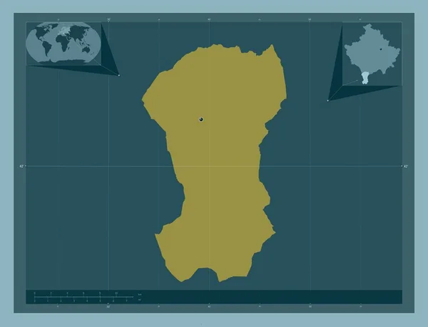 Dragash Comune Del Kosovo Forma Tinta Unita Mappa Della Posizione — Foto Stock