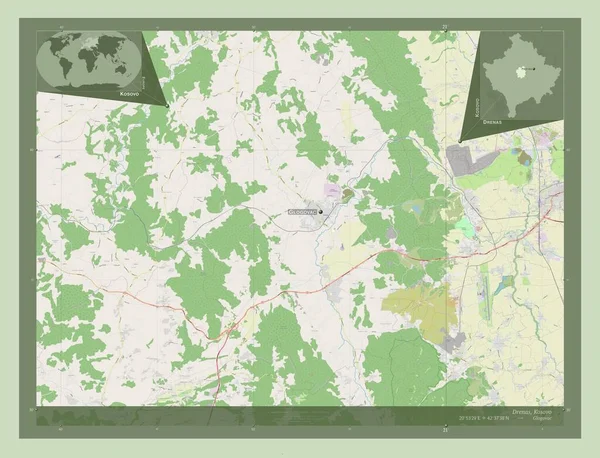 Дренас Муниципалитет Косово Карта Улиц Места Названия Крупных Городов Области — стоковое фото