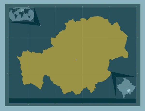 Ferizaj Comune Del Kosovo Forma Tinta Unita Mappa Della Posizione — Foto Stock