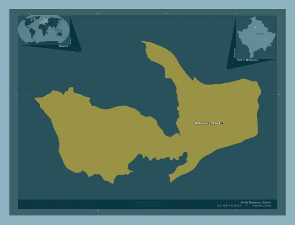 North Mitrovica Municipality Kosovo Solid Color Shape Locations Names Major — Stock Photo, Image
