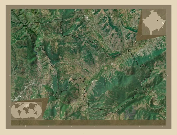 Ράνλιγκ Δήμος Κοσσυφοπεδίου Υψηλής Ανάλυσης Δορυφορικός Χάρτης Τοποθεσίες Μεγάλων Πόλεων — Φωτογραφία Αρχείου