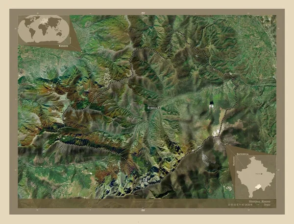 Shterpca Municipio Kosovo Mapa Satelital Alta Resolución Ubicaciones Nombres Las —  Fotos de Stock
