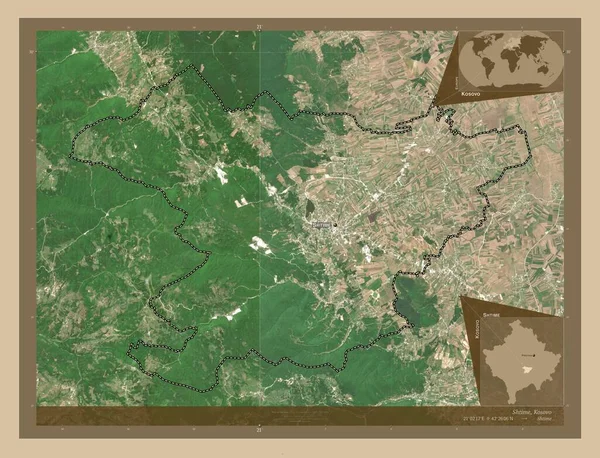 Shtime Gemeente Kosovo Lage Resolutie Satellietkaart Locaties Namen Van Grote — Stockfoto