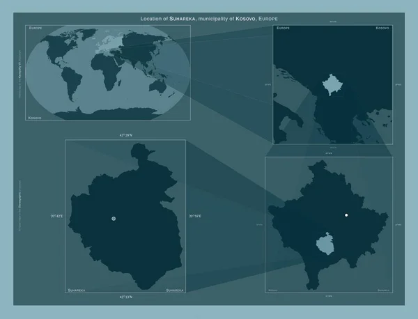 Suhareka Municipio Kosovo Diagrama Que Muestra Ubicación Región Mapas Gran —  Fotos de Stock