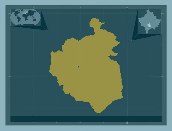 Suhareka Comune Del Kosovo Forma Tinta Unita Mappa Della Posizione — Foto Stock