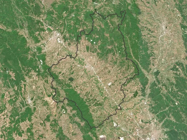 Vushtrri Município Kosovo Mapa Satélite Baixa Resolução — Fotografia de Stock