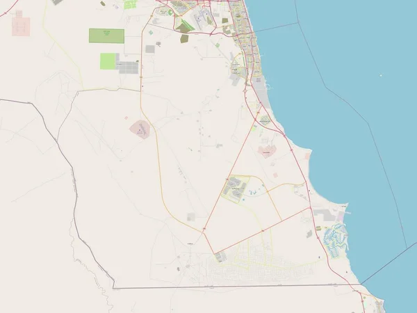 Ahmadi Província Kuwait Abrir Mapa Ruas — Fotografia de Stock