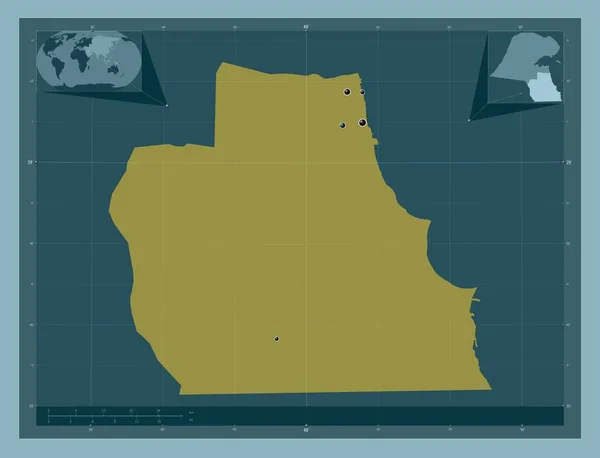 아마디 쿠웨이트의 색깔의 지역의 도시들의 Corner Auxiliary Location — 스톡 사진