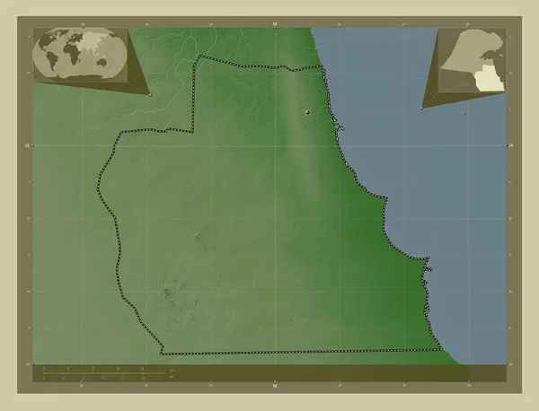 Аль Ахмаді Провінція Кувейт Висота Карти Забарвлена Вікі Стилі Озерами — стокове фото