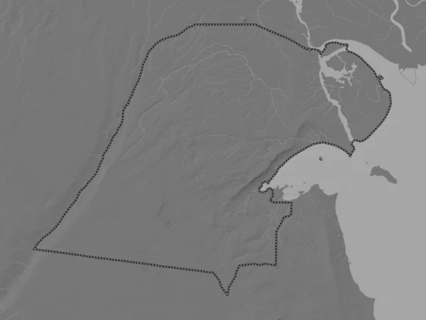 Jahrah Provincia Kuwait Mapa Elevación Bilevel Con Lagos Ríos — Foto de Stock