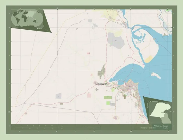 Jahrah Provincia Kuwait Open Street Map Ubicaciones Nombres Las Principales —  Fotos de Stock