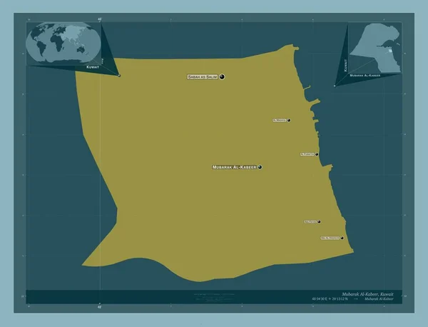 Mubarak Kabeer Province Kuwait Solid Color Shape Locations Names Major — Stock Photo, Image