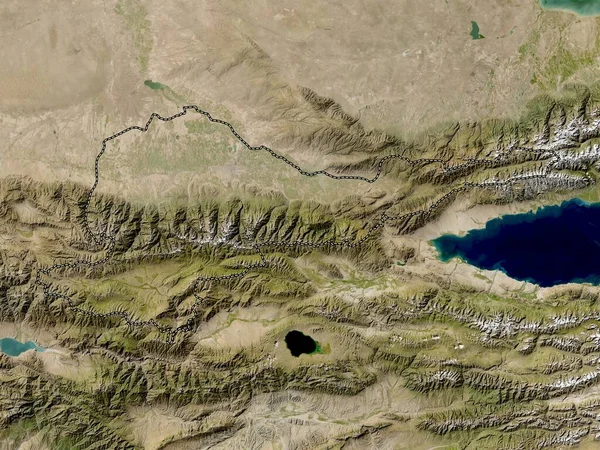 Chuy Provincie Kirgizië Satellietkaart Met Lage Resolutie — Stockfoto