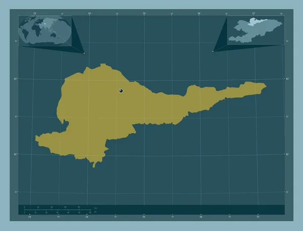 Chuy Provincia Del Kirghizistan Forma Tinta Unita Mappa Della Posizione — Foto Stock