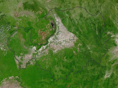 Attapu, Laos vilayeti. Yüksek çözünürlüklü uydu haritası