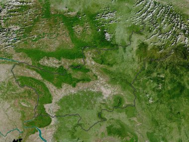 Saravan, Laos vilayeti. Yüksek çözünürlüklü uydu haritası