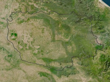 Savannakhet, Laos vilayeti. Düşük çözünürlüklü uydu haritası