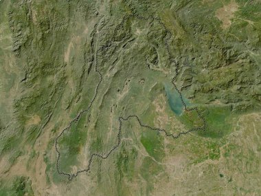 Vientiane, Laos vilayeti. Düşük çözünürlüklü uydu haritası