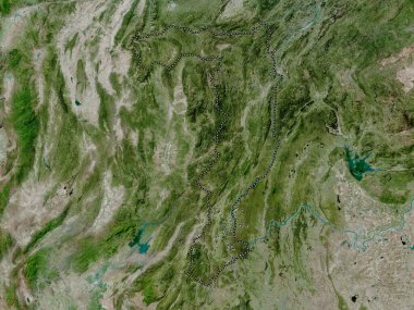 Xaignabouri, Laos vilayeti. Yüksek çözünürlüklü uydu haritası