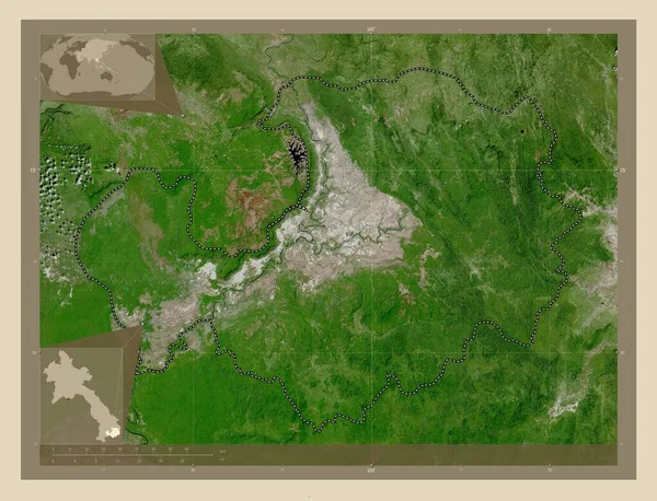 Аттапу Провинция Лаос Спутниковая Карта Высокого Разрешения Места Расположения Крупных — стоковое фото