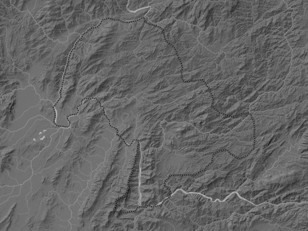 Бокео Провинция Лаос Карта Высот Оттенках Серого Озерами Реками — стоковое фото