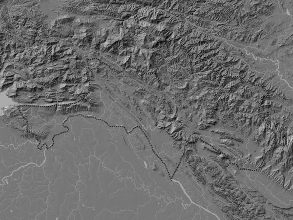 Bolikhamxai Provincia Laos Mapa Elevación Bilevel Con Lagos Ríos — Foto de Stock