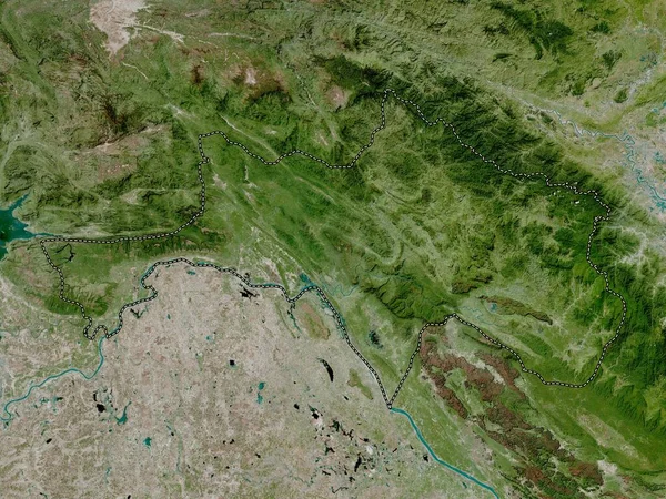 ラオスのボリカムサイ県 高解像度衛星地図 — ストック写真
