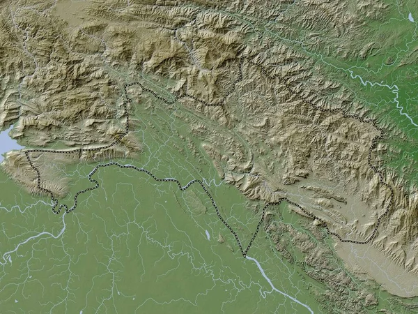 Bolikhamxai Provincia Laos Mapa Elevación Coloreado Estilo Wiki Con Lagos — Foto de Stock