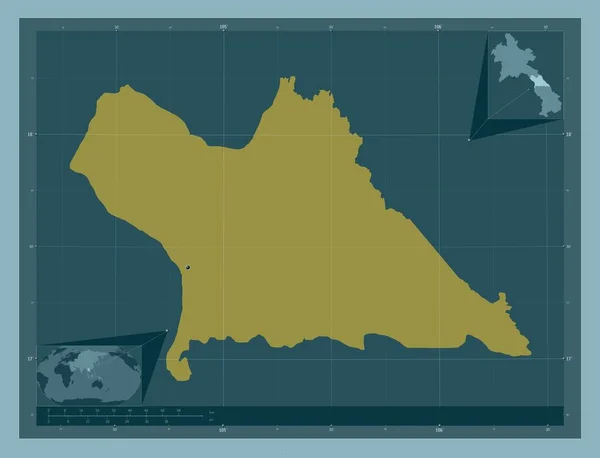 Khammouan Provinsen Laos Fast Färgform Platser För Större Städer Regionen — Stockfoto