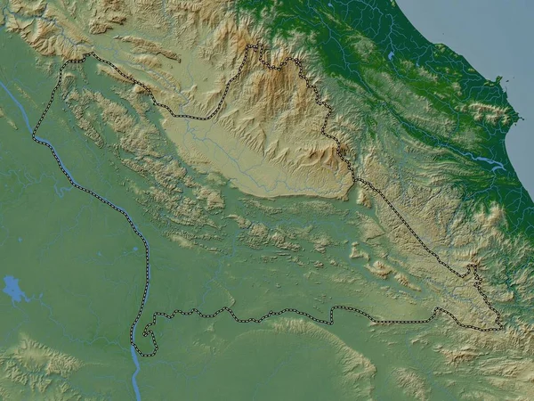 Khammouan Província Laos Mapa Elevação Colorido Com Lagos Rios — Fotografia de Stock