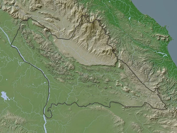 Khammouan Provincia Laos Mapa Elevación Coloreado Estilo Wiki Con Lagos — Foto de Stock