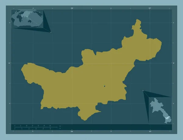 Сараван Провинция Лаос Твердая Форма Цвета Вспомогательные Карты Расположения Углов — стоковое фото