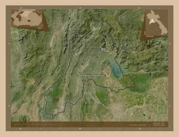 Єнтьян Провінція Лаос Супутникова Карта Низькою Роздільною Здатністю Місця Розташування — стокове фото