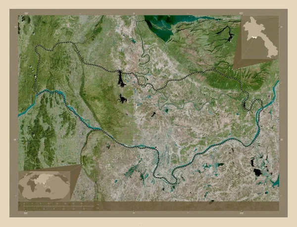 Префектура Єнтьяна Префектура Лаос Супутникова Карта Високої Роздільної Здатності Розташування — стокове фото