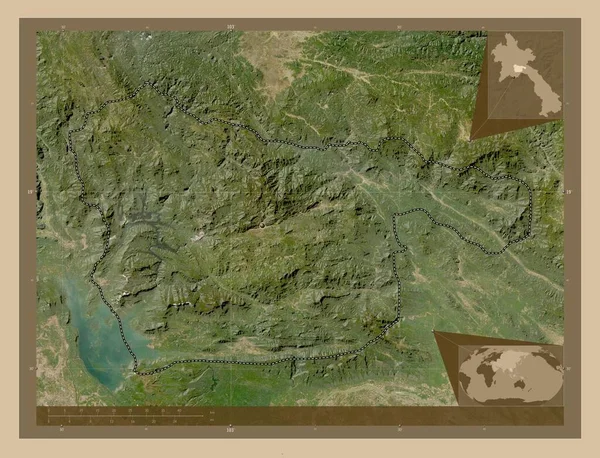 Xaisomboun Regione Speciale Del Laos Mappa Satellitare Bassa Risoluzione Mappa — Foto Stock