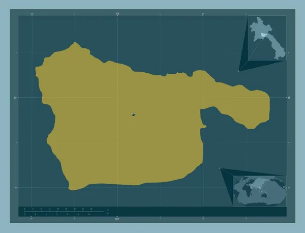 Xaisomboun Laos Özel Bölgesi Katı Renk Şekli Bölgenin Büyük Şehirlerinin — Stok fotoğraf