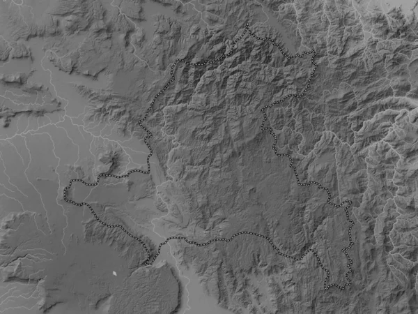 Ζέκονγκ Επαρχία Λάος Υψόμετρο Γκρι Χάρτη Λίμνες Και Ποτάμια — Φωτογραφία Αρχείου