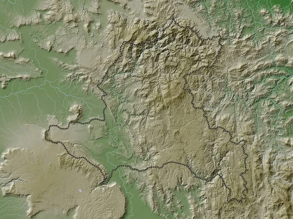 Ζέκονγκ Επαρχία Λάος Υψόμετρο Χάρτη Χρωματισμένο Wiki Στυλ Λίμνες Και — Φωτογραφία Αρχείου