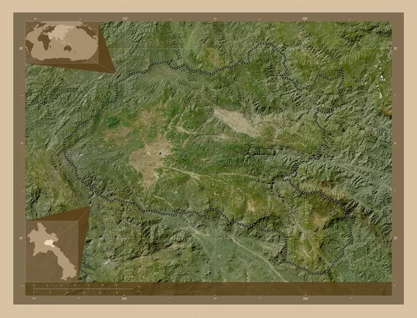 Xiangkhoang Provincie Laos Satelitní Mapa Nízkým Rozlišením Umístění Velkých Měst — Stock fotografie