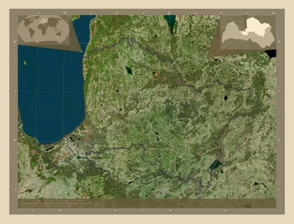 Vidzeme Prowincja Łotwa Mapa Satelity Wysokiej Rozdzielczości Pomocnicze Mapy Położenia — Zdjęcie stockowe