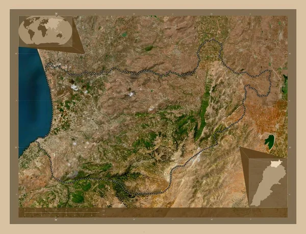 Akkar Governorate Lebanon Low Resolution Satellite Map Locations Major Cities — Stock Photo, Image