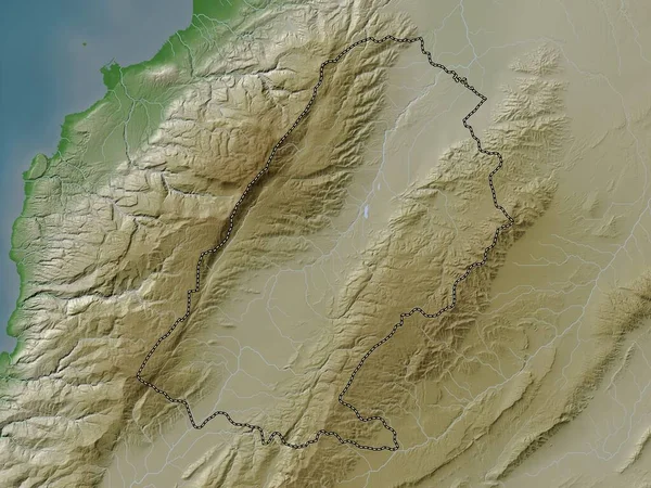 Baalbek Hermel 黎巴嫩省 带有湖泊和河流的Wiki风格的高程图 — 图库照片
