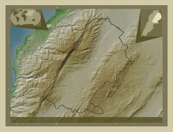 Baalbek Hermel Lübnan Valiliği Yükseklik Haritası Göller Nehirlerle Wiki Tarzında — Stok fotoğraf
