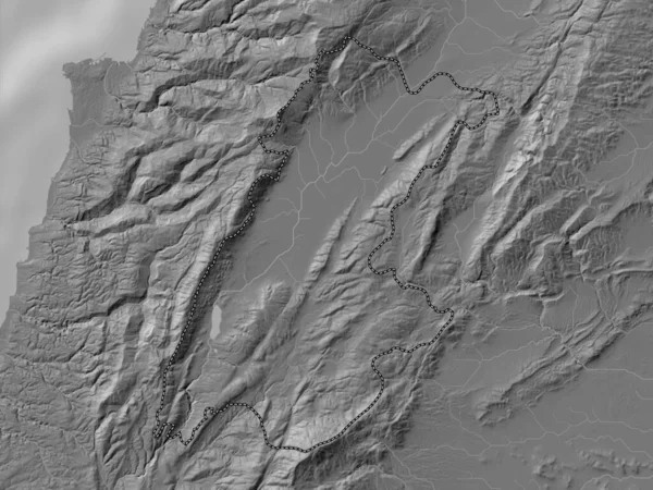 Beqaa Provincia Del Líbano Mapa Elevación Bilevel Con Lagos Ríos — Foto de Stock